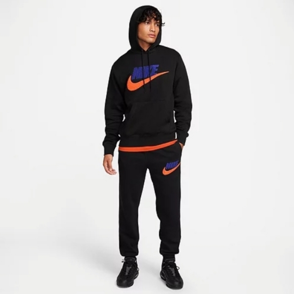 NIKE Men's Club Fleece Brushed-Back Chenille Futura Hoodie & Matching Joggers
